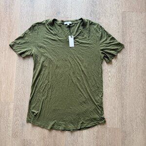 Green V Neck T Shirt by brand E L A
